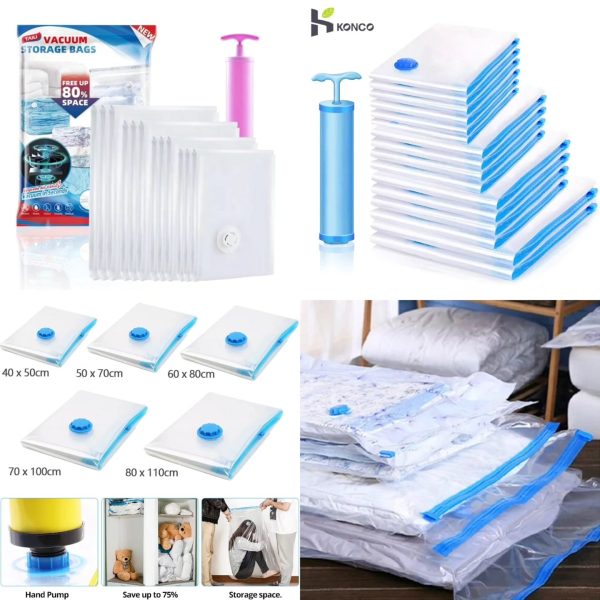 Vacuum Bag Foldable Organizer Travel Clothes Storage Bag size (40cm-60cm)/(16″-24″)